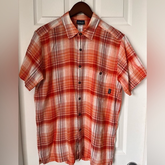 Mens Patagonia Organic Cotton Short Sleeve Button Up Shirt Medium - Picture 1 of 8
